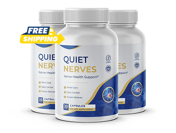 Three bottles of Quiet Nerves nerve health support capsules, official bundle